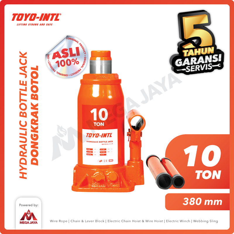 Hydraulic Bottle Jack / Dongkrak Botol 10 Ton TOYO