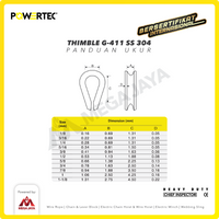 Thimble Wire Rope Kausen Sling Stainless Steel 8mm - 5/16" POWERTEC