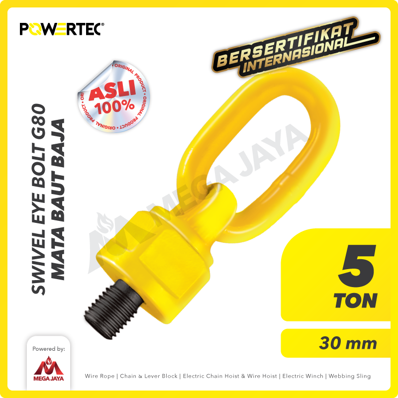 Swivel Eye Bolt / Mata Baut M30 - 5 Ton POWERTEC