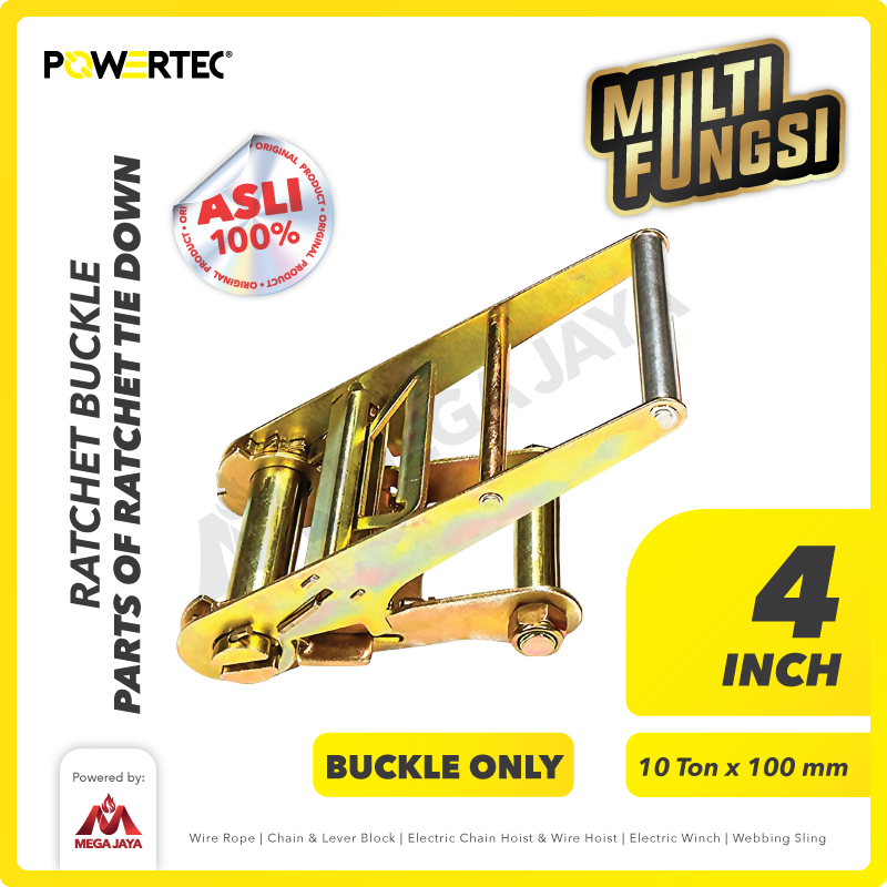 Handle Buckle Ratchet Tie Down Cargo Lashing 4" Spare Part POWERTEC