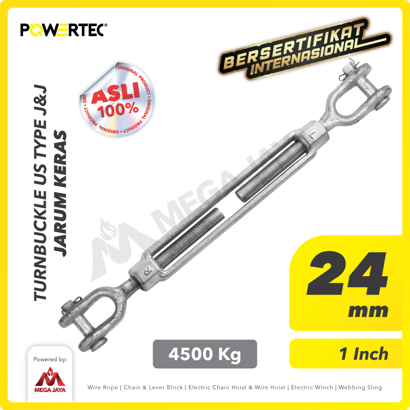 Turnbuckle / Jarum Keras US Type Jaw & Jaw 1" x 18" Span POWERTEC