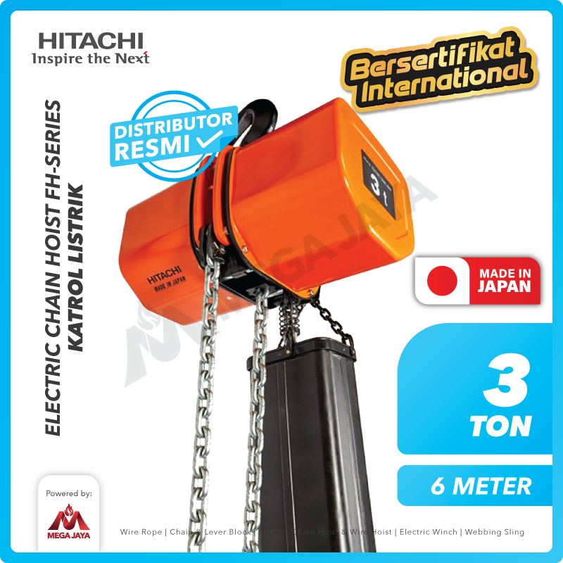 Electric Chain Hoist 3 Ton x 6 Meter 3F FH Series HITACHI