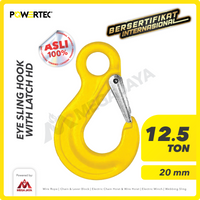 Eye Sling Hook with Latch HD 20mm - 12.5 Ton POWERTEC