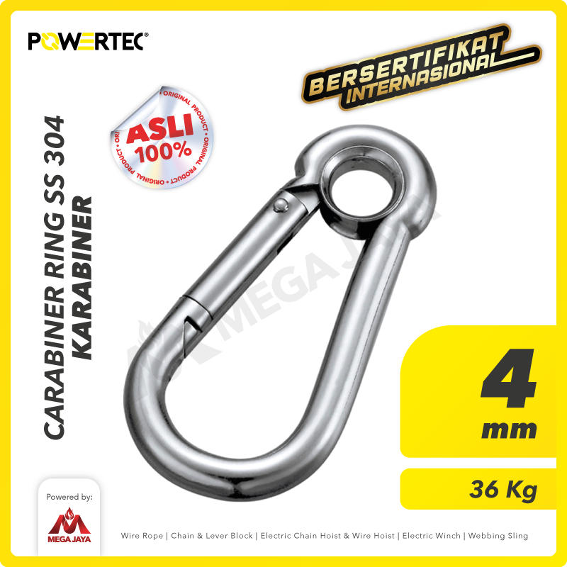 Carabiner / Karabiner Ring SS 304 4 mm POWERTEC