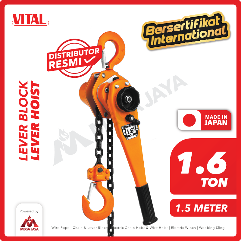 Lever Block / Lever Hoist 1.6 Ton x 1.5 Meter VITAL
