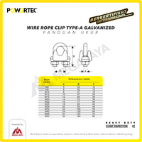Wire Rope Clip / Klem Seling Kuku Macan Galv 12mm Bulldog POWERTEC