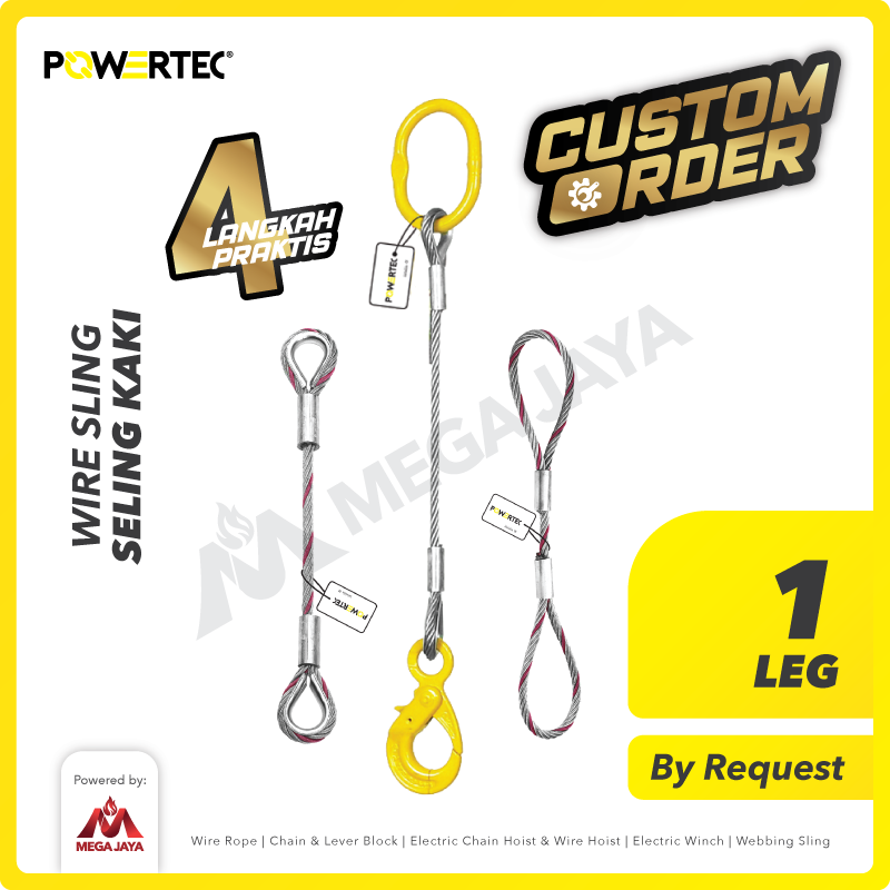 Wire Sling 1 Leg / Seling 1 kaki POWERTEC - Custom Order