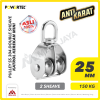 Small Pulley SS 304 Katrol Kerekan 25mm - 2 Sheave Stainless POWERTEC