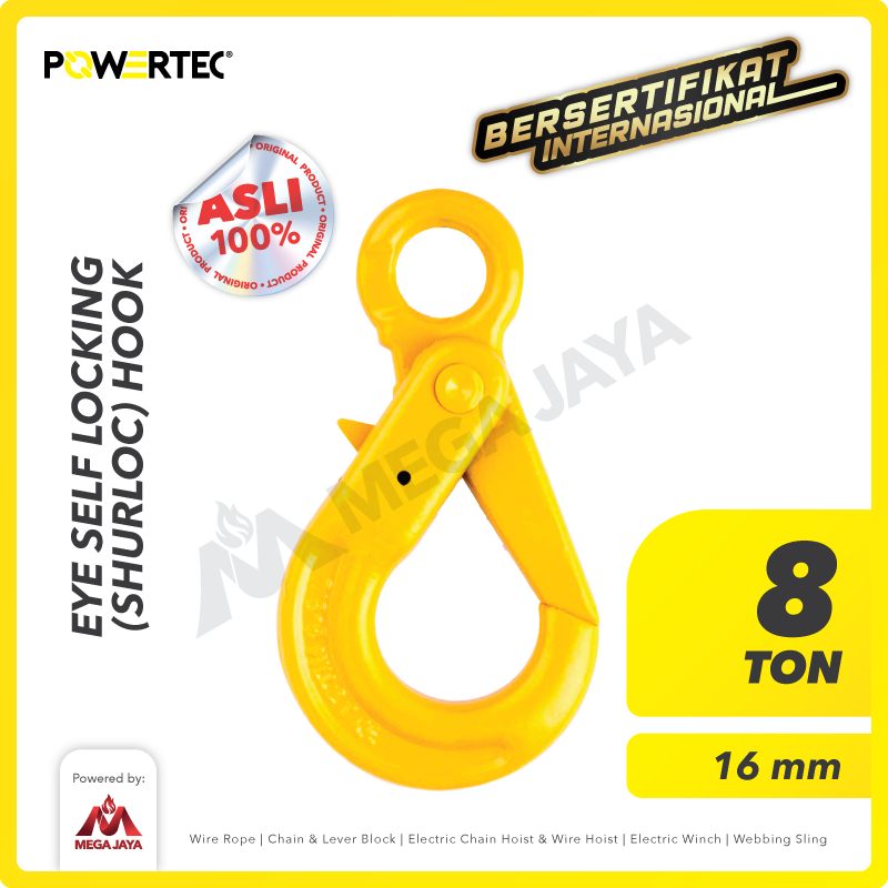 Eye Self-Locking Hook 16mm - 8 Ton POWERTEC