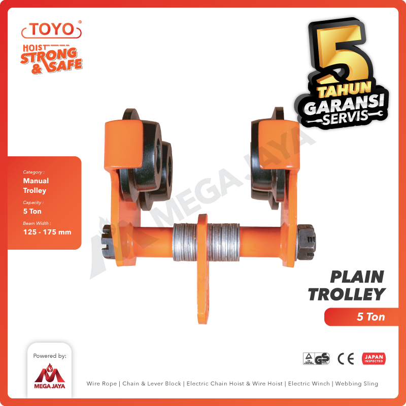 Plain Trolley / Manual Troli 5 Ton TOYO