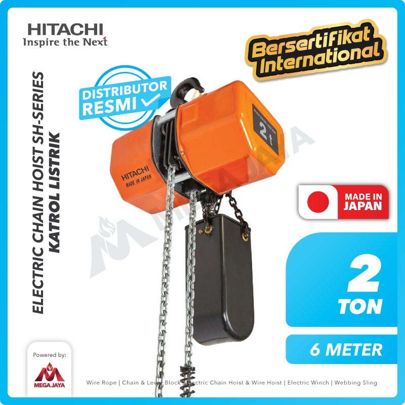 Electric Chain Hoist 2 Ton x 6 Meter 3F SH Series HITACHI