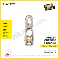 Small Pulley Chrome Katrol Kerekan 14mm 9/16" - 1 Sheave POWERTEC