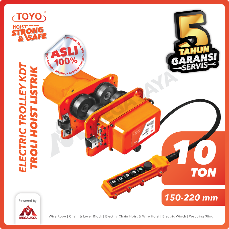 Electric Trolley Girder 10 Ton KDT Series TOYO