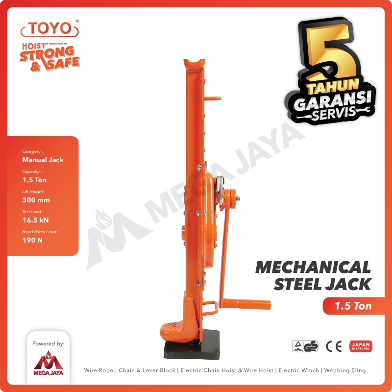 Mechanical Steel Jack / Dongkrak Kereta 1.5 Ton TOYO