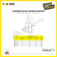 Small Pulley Chrome Katrol Kerekan 38mm 1-1/2" - 2 Sheave POWERTEC