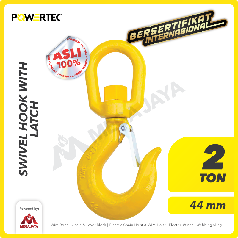 Swivel Hook with Latch 2 Ton POWERTEC