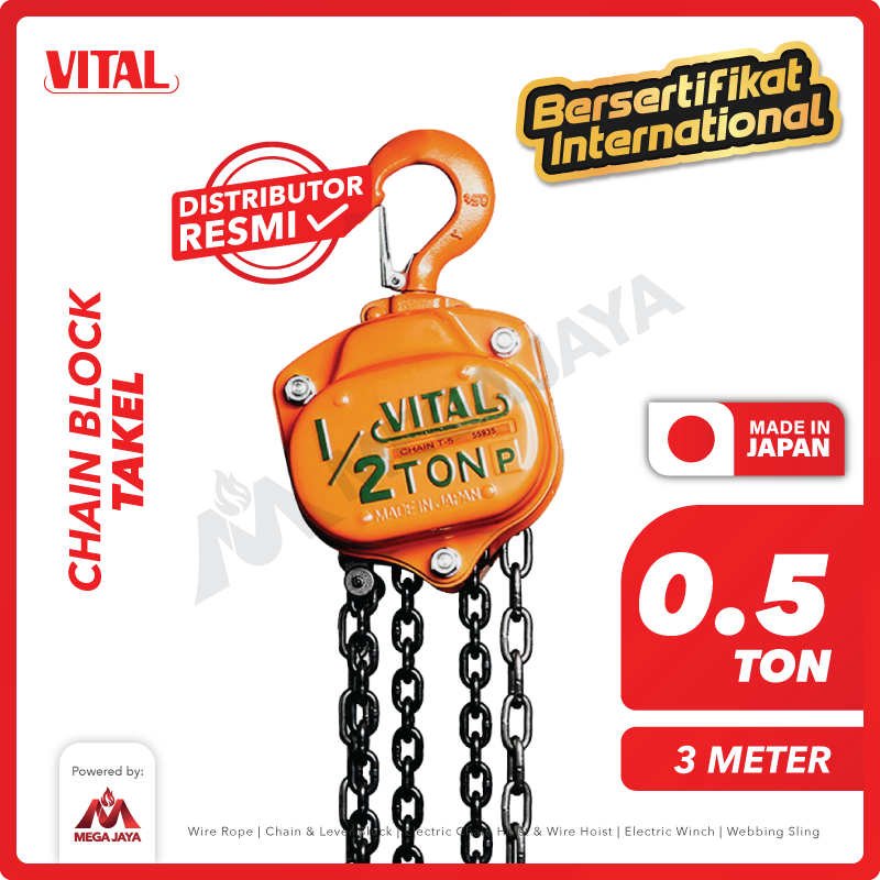 Chain Block / Takel 0.5 Ton x 3 Meter VITAL