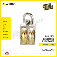 Small Pulley Chrome Katrol Kerekan 32mm 1-1/4" - 2 Sheave POWERTEC
