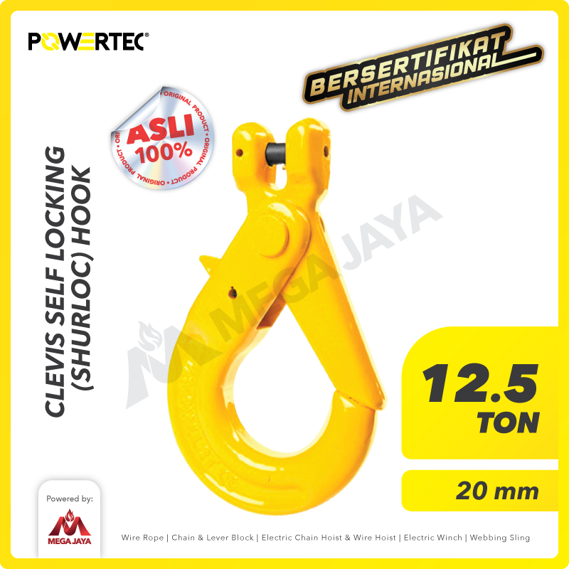 Clevis Self-Locking Hook 20mm - 12.5 Ton POWERTEC