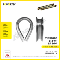 Thimble Wire Rope Kausen Sling Stainless Steel 8mm - 5/16" POWERTEC