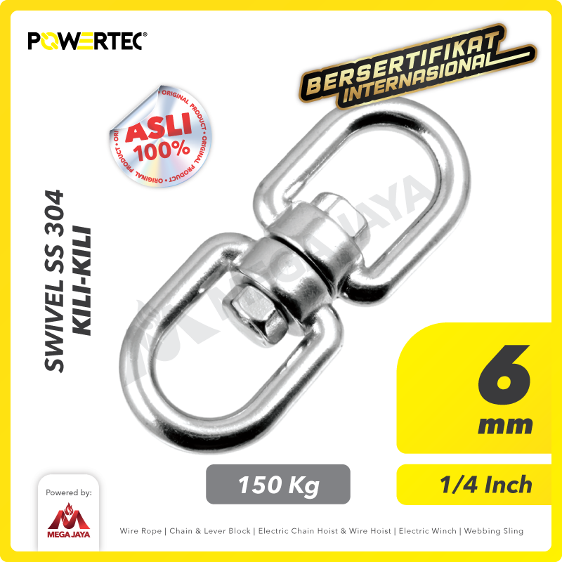 Swivel SS 304 / Kili kili 6mm - 1/4" POWERTEC