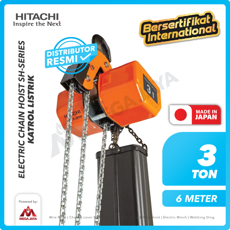 Electric Chain Hoist 3 Ton x 6 Meter 3F SH Series HITACHI