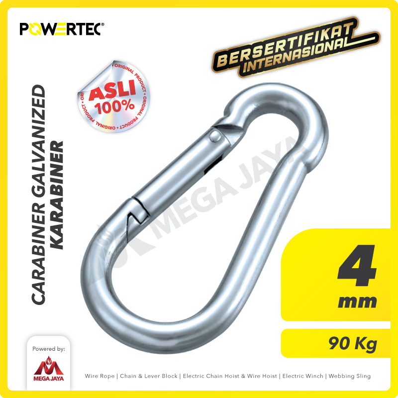 Carabiner / Karabiner Galvanized - 4mm POWERTEC
