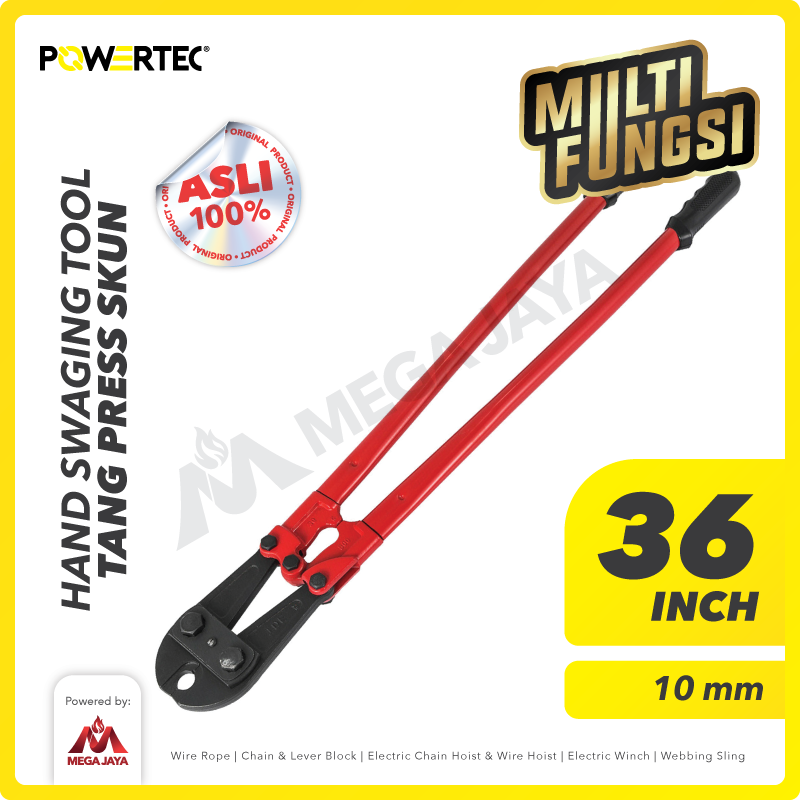 Tang Press Skun / Crimping Tools 36" 10mm Hand Swaging POWERTEC