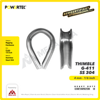 Thimble Wire Rope Kausen Sling Stainless Steel 4mm - 1/6" POWERTEC