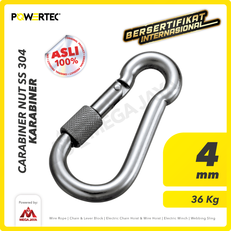 Carabiner / Karabiner Nut SS 304 4 mm POWERTEC