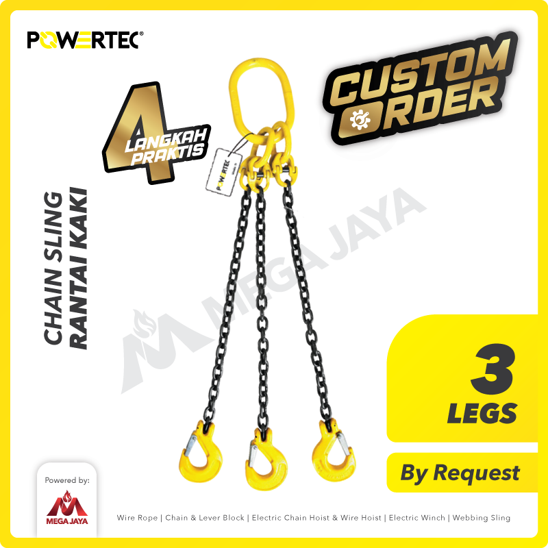Chain Sling 3 Legs / Rantai 3 kaki POWERTEC - Custom Order