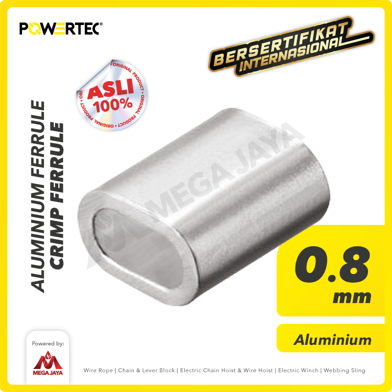 Aluminium Ferrule / Crimp Ferrule 0.8mm POWERTEC
