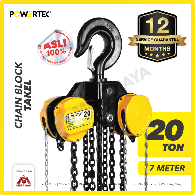 Chain Block / Takel 20 Ton x 7 Meter POWERTEC