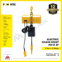 Electric Chain Hoist 5 Ton x 12 Meter HH-B 3F POWERTEC