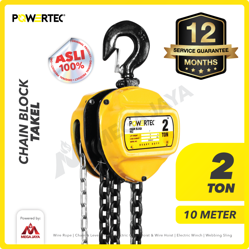 Chain Block / Takel 2 Ton x 10 Meter POWERTEC