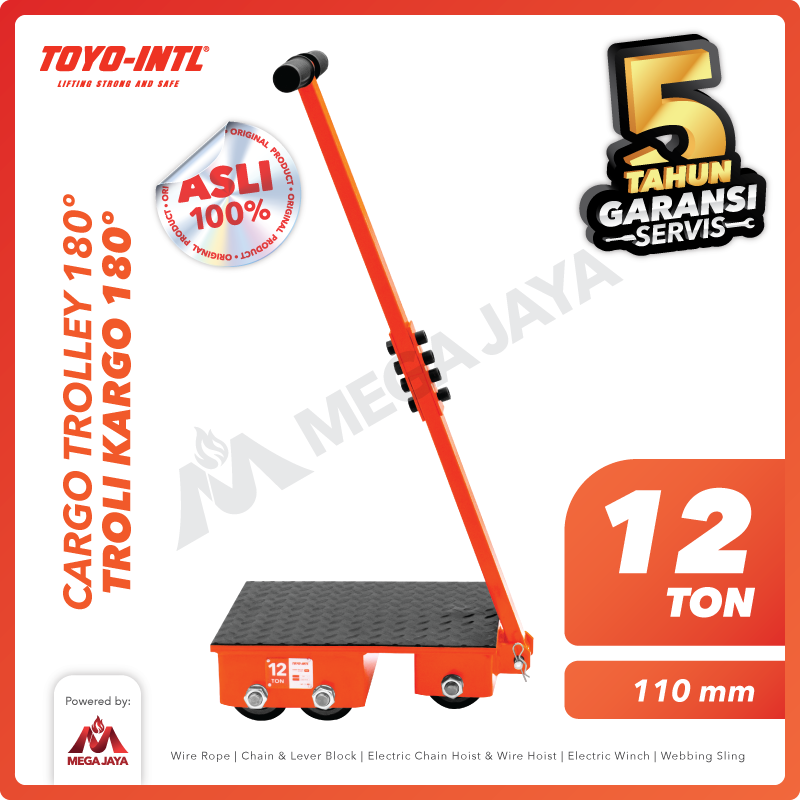Cargo Trolley 180 Degree 12 Ton + Handle TOYO-INTL