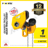 Geared Trolley / Gear Troli Hoist 1 Ton x 5 Meter POWERTEC