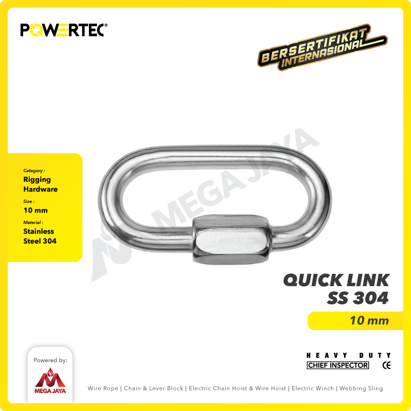 Quick Link / Mailon Rapide SS 10mm Screw Lock Climbing Gear POWERTEC