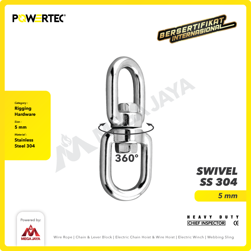 Swivel SS 304 / Kili kili 5mm - 3/16" POWERTEC