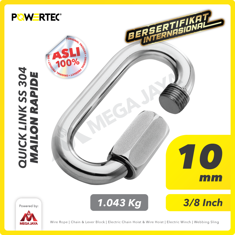 Quick Link / Mailon Rapide SS 10mm Screw Lock Climbing Gear POWERTEC