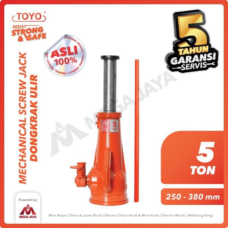 Screw Jack / Dongkrak Ulir Botol 5 Ton TOYO