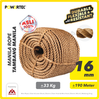 Tali Tambang Manila Rope 16mm x 190m x 33kg Tampar Dadung POWERTEC
