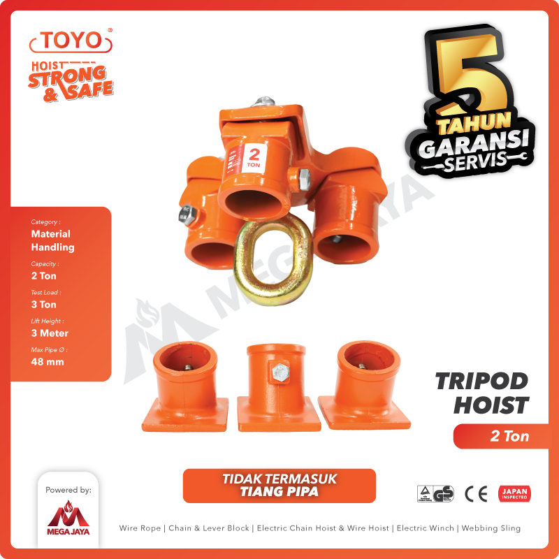 Tripod Hoist / Rescue Tripod 2 Ton + Foot Stand  TOYO