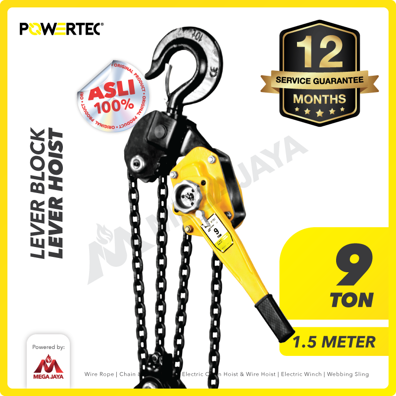 Lever Block / Lever Hoist 9 Ton x 1.5 Meter POWERTEC