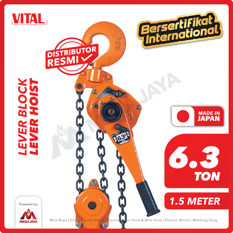 Lever Block / Lever Hoist 6.3 Ton x 1.5 Meter VITAL