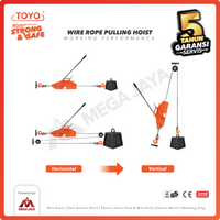 Wire Rope Pulling Hoist / Tirfor 0.8 Ton x 20 Meter TOYO