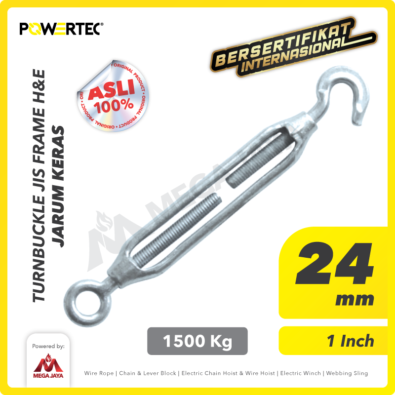 Turnbuckle / Jarum Keras JIS Hook & Eye M24 Span Skrup POWERTEC