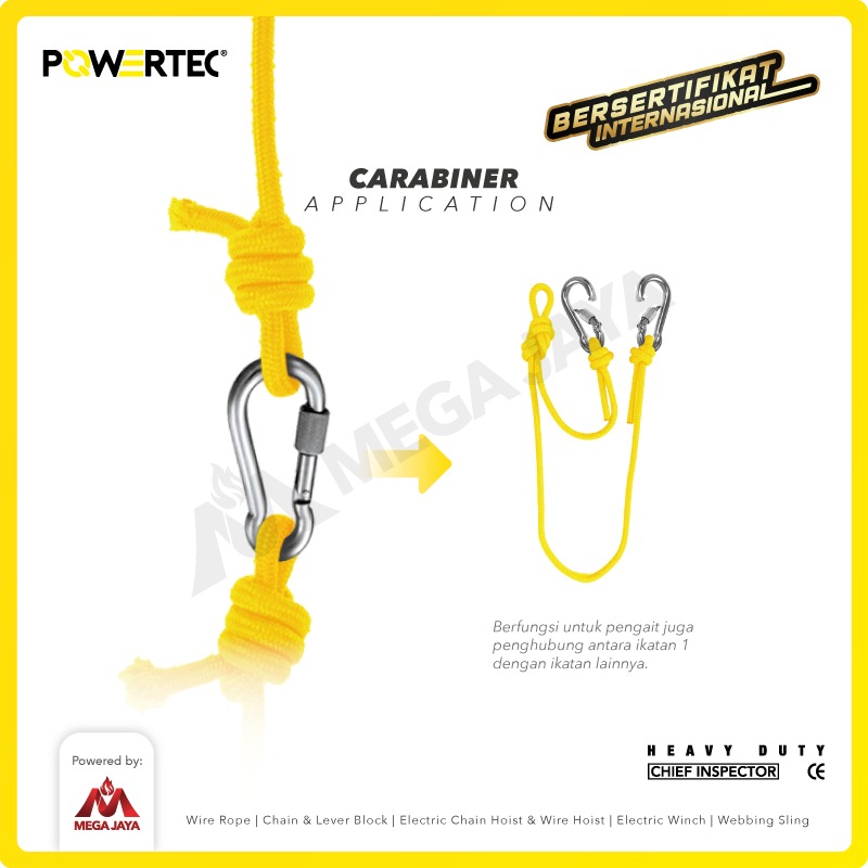 Carabiner / Karabiner Galvanized - 4mm POWERTEC