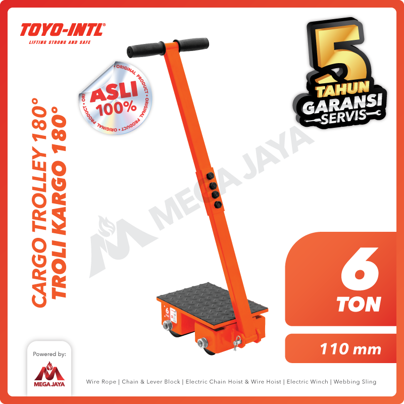 Cargo Trolley 180 Degree 6 Ton + Handle TOYO-INTL