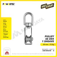 Small Pulley SS 304 Katrol Kerekan 20mm - 1 Sheave Stainless POWERTEC